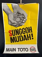 Original 1969 MALAYSIA LOTTERY GAMBLING TOTO LOTTO Advertising FREE POSTAGE
