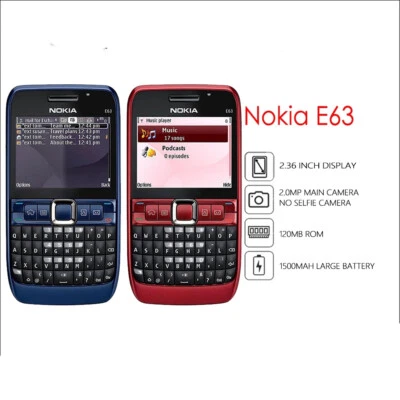 Original Unlocked Nokia E63 3G Wifi Bluetooth 2MP QWERTY Keyboard Cellphone  - Image 1 of 4