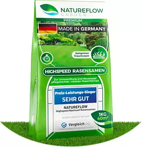Rasensamen schnellkeimend Frühjahr 1kg für 40m² Premium Nachsaat Made in Germany - Bild 1 von 16