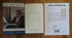 President GEORGE BUSH signed ALL THE BEST 1999 1st Ed Book PSA Letter AO08193 - Picture 1 of 5
