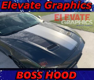 Fits Ford Mustang Hood Boss Stripes Vinyl Graphics 3M Decals Stickers 2015-2023 - Picture 1 of 12