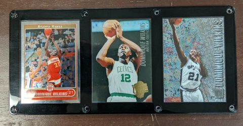 DOMINIQUE WILKINS 3 CARD PLAQUE ATLANTA HAWKS BOSTON CELTICS SAN ANTONIO SPURS Cover