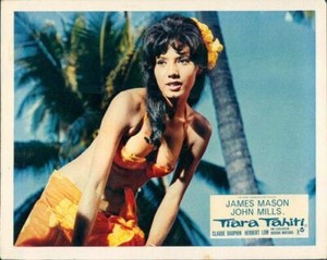 TIARA TAHITI ORIGINAL LOBBY CARD ROSENDA MONTEROS SEXY BUSTY BIKINI PHOTO RARE