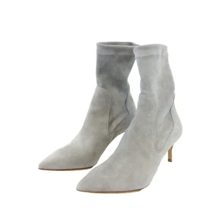 RALPH LAUREN Stiefeletten Damen Schuhe Strumpfstiefel Grau Wildleder 38,5 Spitz - Bild 1 von 9