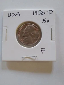 JEFFERSON NICKEL 1958-D F CONDITION - Picture 1 of 2