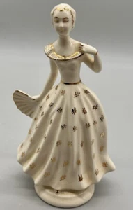 Vintage art deco Lady Porcelain figure With 22 Kt Trim - Picture 1 of 5