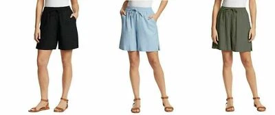 Pantalón Corto Gloria Vanderbilt Damas Mezcla de Lino - Talla: XS y Pequeña - R-1 Foto 1 de 4