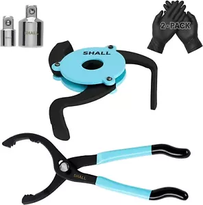 SHALL 4PCS Oil Filter Removal Set,12 In Oil Filter Plier,3-Jaw Oil Filter Wrench - Picture 1 of 7