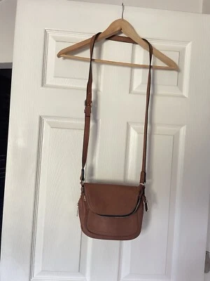 Dasein Crossbody Bag Shoulder Travel Purse Zipped Pockets Brown - Image 1 of 4