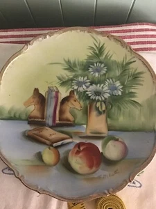 Norleans 10" Teller Künstler signiert Obst Goldrand Japan handbemalt Stillleben - Bild 1 von 5