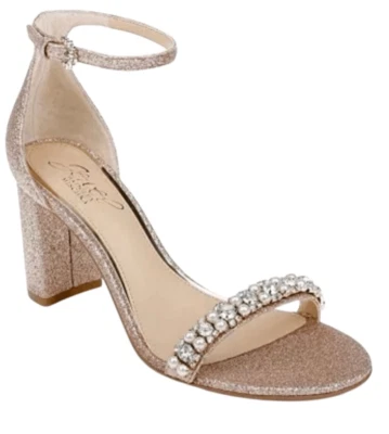 Sandalias Badgley Mischka Talla 8.5 Champagne Correa al Tobillo Tacones Daylaan Dama de honor Foto 1 de 4