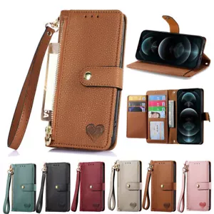 Love Flip Leather Wallet Phone Case for iPhone 11 12 13 14 Pro Max XR XS 6 7 8 - Picture 1 of 18