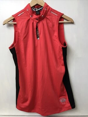 Camisa polo de golf JAMIE SADOCK para mujer roja negra sin mangas con ojo de cerradura talla S nueva con etiquetas Foto 1 de 4