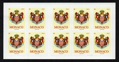 MONACO, SCOTT # 2540, COMPLETE MNH BOOKLET PANE OF 10 - COAT OF ARMS YEAR 2009 - Image 1 of 2