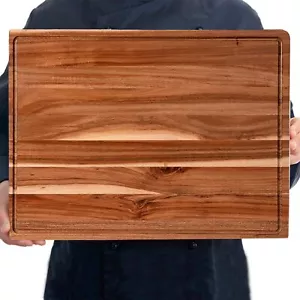 Wood Kitchen Cutting Board 24"x18"Butcher Block Chopping Board with Juice Groove - Picture 1 of 7