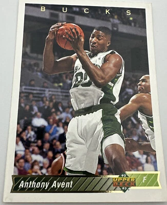 92-93 UPPER DECK # 313 ANTHONY AVENT BASKETBALL CARD - Image 1 of 3