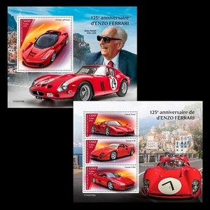 125th anniversary of Enzo Ferrari Cars MNH Stamps 2023 Chad M/S + S/S - Picture 1 of 3