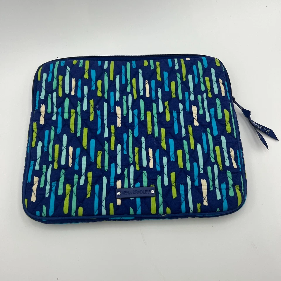 Suporte para Tablet Vera Bradley 7x9 Acolchoado com Zíper Unissex/Meninos Azul Verde - Imagem 1 de 4