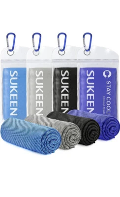 Paquete de 4 toallas de enfriamiento Sukeen 40"x12" toalla de hielo suave transpirable correr entrenamiento Foto 1 de 4