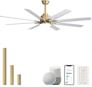 Sofucor Smart APP 8 Arm Fan 66'' Ceiling Fan with LED Light Kit & Remote Control - Picture 1 of 34