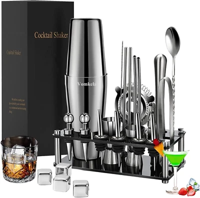 Cocktail Shaker 25Pcs Edelstahl 750ml Bar Zubehör Barkeeper Ausgießer Deko - Bild 1 von 4