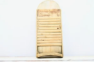 Antique ./Vintage Primitive Wood Scrub Board Wash Board Curved Bottom Handmade - Picture 1 of 10