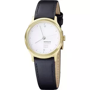 Mondaine Helvetica No1 26mm Gold-Tone Steel White Dial Quartz Watch MH1.L1111.LB - Picture 1 of 5