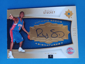 2007-08 ULTIMATE COLLECTION RODNEY STUCKEY #139 ROOKIE AUTO GOLD #/50 PISTONS