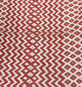 Nina Campbell Pachinko Coral Jute Zig Zag Decor Linen Fabric Samples #12 - Picture 1 of 5