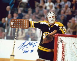GERRY CHEEVERS AUTOGRAPHED BOSTON BRUINS 8X10 PHOTO W/HOF 85 - Picture 1 of 1