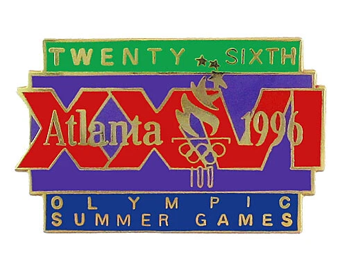 1996 Atlanta Twenty Sixth XXVI Olympic Summer Games Torch Pin  - Image 1 of 1