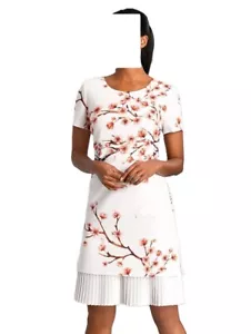 Alba Moda Kleid weiss koralle bedruckt Gr. 46 0720207191 - Bild 1 von 6