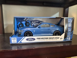 WORLD TECH TOYS 1/14 Ford Shelby Mustang GT500 Blue White 2.4 GHZ NIB - Picture 1 of 7