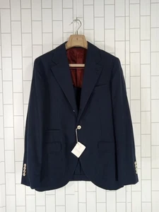 Brunello Cucinelli Men's Cotton/ Wool Blend Sport Coat Dark Blue EU 48 *NEW* - Picture 1 of 10