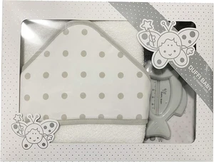 0930-11 – Maxi Mantello Da Bagno Ricamato 100 X 100 Cm + Termometro, Grigio, Uni - Foto 1 di 12