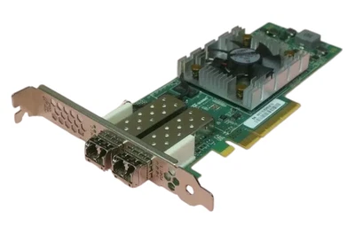 QLogic Dual Port 16Gb/s FC QLE2672-F PCIe Host Bus Adapter HBA + 2x 16Gb SFP's - Image 1 of 4