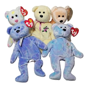 Ty Beanie Babies Plush Lot of 5 Chang Mai Dearest Kissme Clubby Mother Soft Toys - Picture 1 of 13