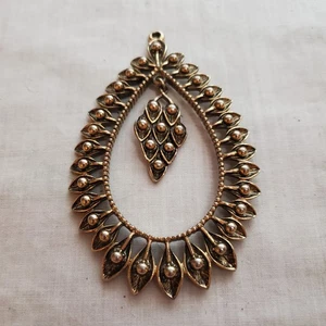 1974 Sarah Coventry Vintage Aloha Floral Leaf Anhänger Sammler Schmuck - Bild 1 von 6