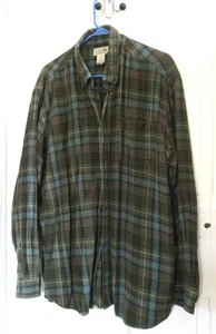 L.L. Bean Shirt Men's Green Blue Red Flannel  Button Down Long Sleeve Plaid XL - Picture 1 of 3