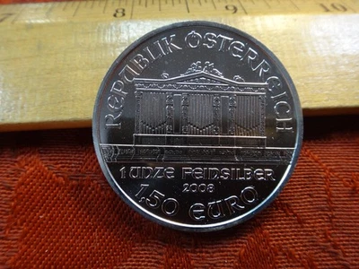 2008 Austrian Philharmonic 1 Oz 0.999 Silver Coin - Lot A - No Reserve - Image 1 of 3