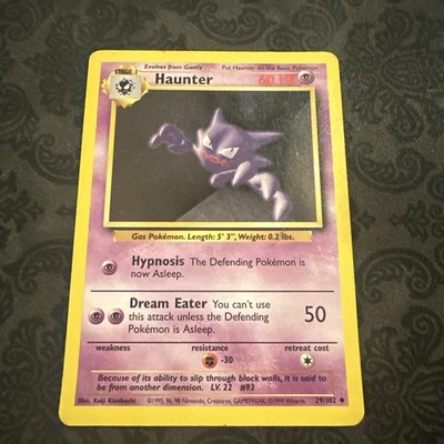 Haunter 29/102 Base Set Unlimited Pokemon Card WOTC Vintage - Image 1 of 2