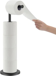 Soporte para papel higiénico, soporte para rollos de papel higiénico independiente con almacenamiento, M - Imagen 1 de 12