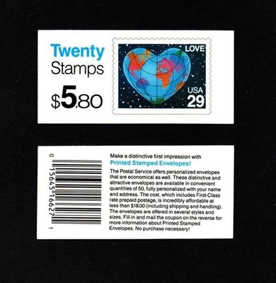 SC#2536-#BK 188 MNH, LOVE BOOKLET OF 20X29Cent FV $5.80 (1991) - Image 1 of 3