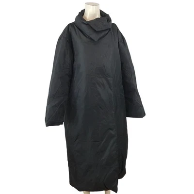 BANANA РЕСПУБЛИКАНСКИЙ ~ ЖЕНЩИН СРЕДНИЙ ~ ЧЕРНЫЙ ВНИЗ ЗАПОЛНЕННЫЙ ПУГОВИЦЫ ПАРКА КУРТКА ПАЛЬТО - Изображение 1 из 4