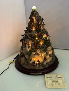 Faith Mountain de Thomas Kinkade Hawthorne pueblo iluminado FUNCIONA con certificado de autenticidad *leer* - Imagen 1 de 24