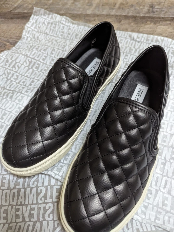 Steve Madden Ecentrcq Casual Comfort Slip on Shoes Women's Size 8 Black