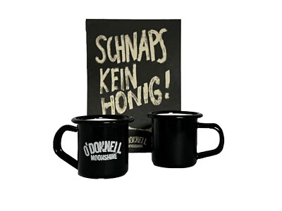 O´Donnell Moonshine Mini-Emailletasse 50ml, Shot, Becher, schwarz (1 Stück)