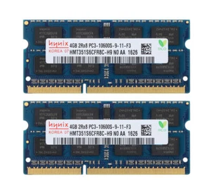 Hynix 8GB 8 GB 2X 4GB 4 GB DDR3 1333MHz PC3-10600S SODIMM Laptop Memory RAM 1.5V - Picture 1 of 6