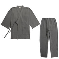 Details about   Men Japanese Kimono Pajamas Winter Cotton-Padded Gowns Homewears Solid Wen05 