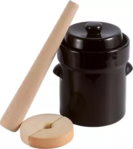 Gärtopf Sauerkraut 1/2 Gallone Gärset Beizen 2 Liter Stampfer - Bild 1 von 1